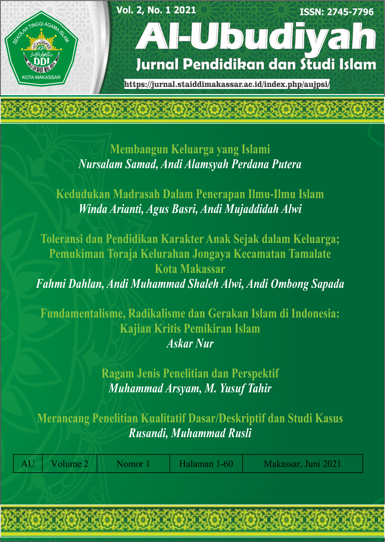 					View Vol. 2 No. 1 (2021): Education and Islamic Studies
				